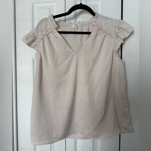 Nine Britton Cream Ruffle Sleeve Blouse